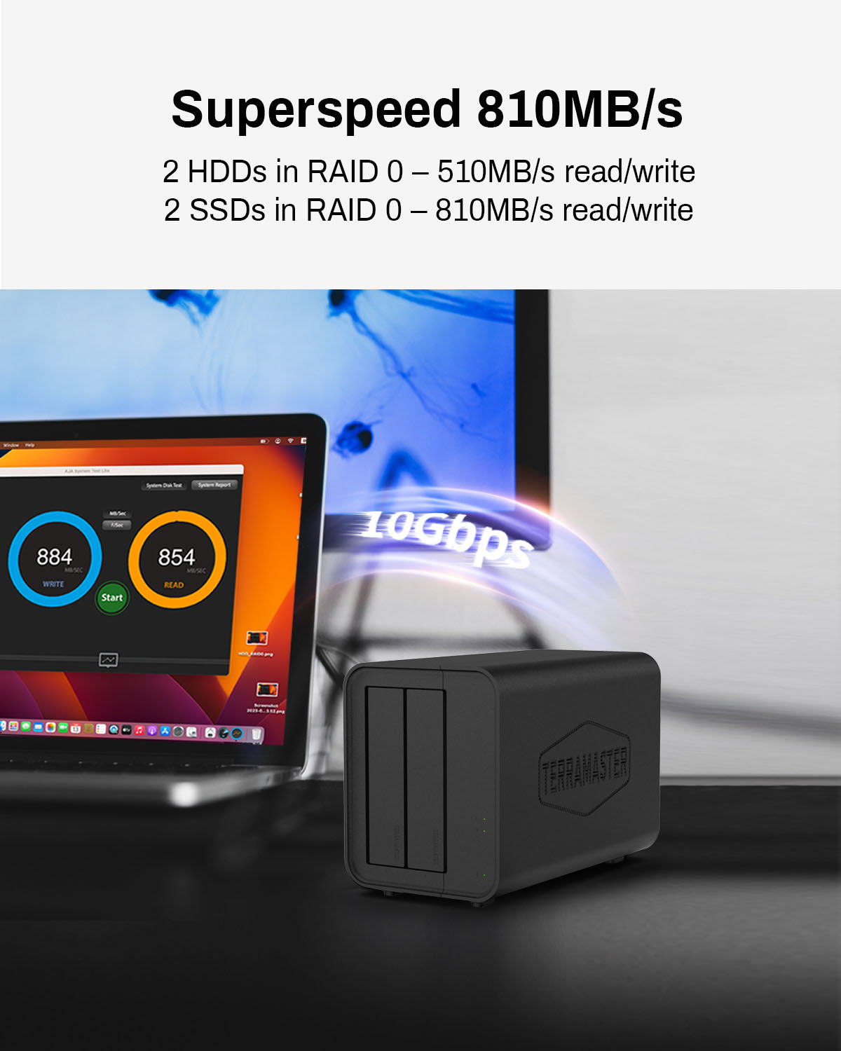 D2-320 USB RAID Enclosure 2Bay USB 3.2 Gen 2 10Gbps RAID Storage
